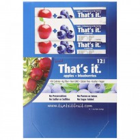 That's It, Fruit Bars, Apples + Blueberries, 12 Bars, 1.2 oz (420 g) Each