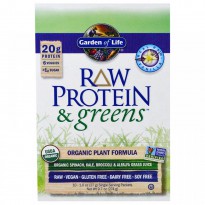 Garden of Life, Raw Protein & Greens, Organic Plant Formula, Real Raw Vanilla, 10 Packets, 1.0 oz (27 g) Each